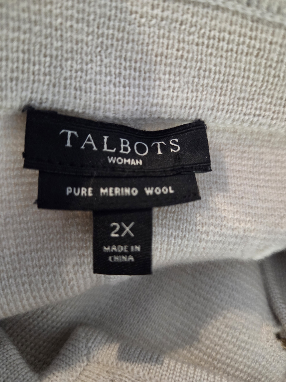 Talbots Woman Merino Wool Sweater Jacket Coat Blazer Quiet Luxury Cream 2x Gold